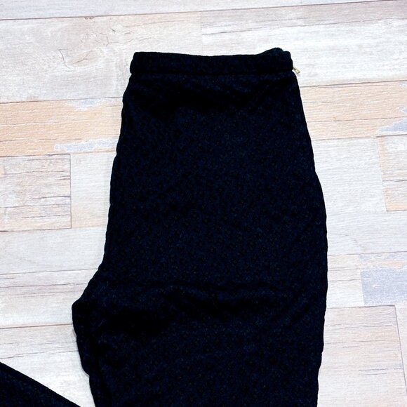 SUZY SHIER Black Textured Velvet Diamond Skinny Pants | Large * - Picture 2 of 8